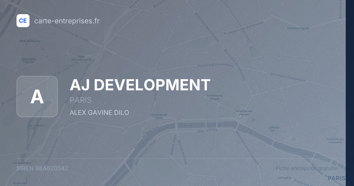 AJ DEVELOPMENT — 984620542 — fiche entreprise