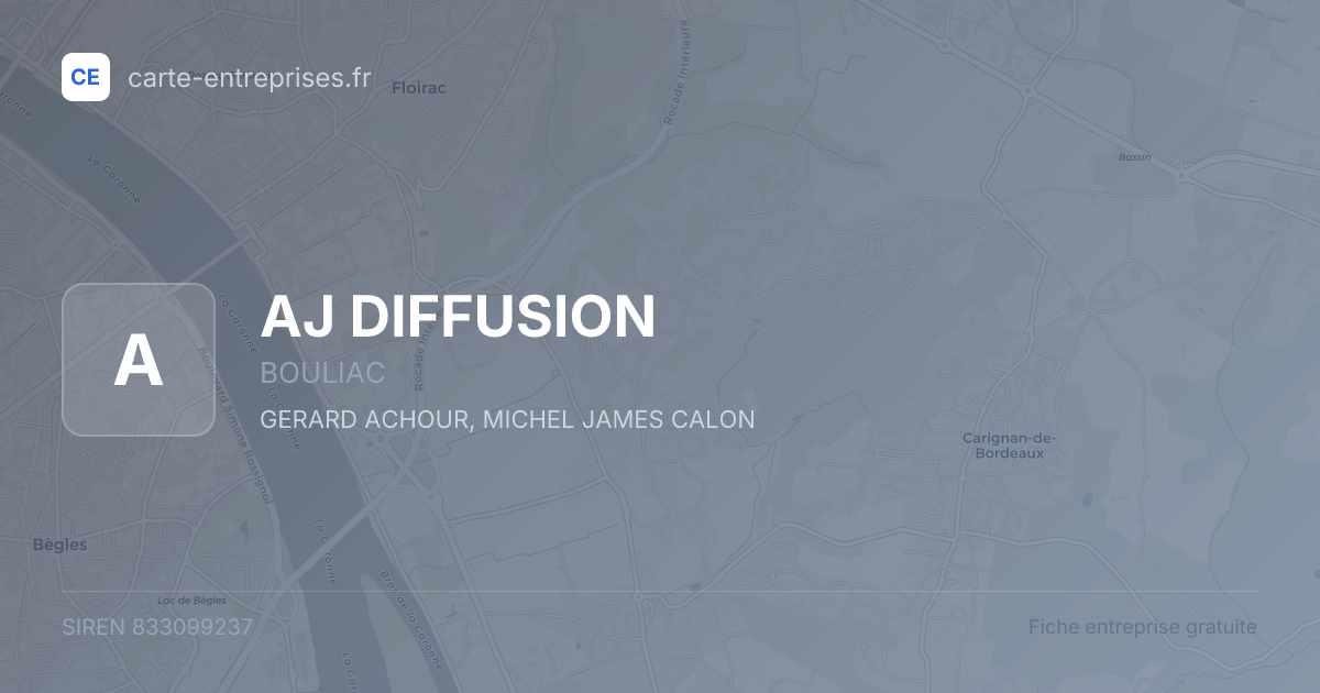 AJ DIFFUSION — 833099237 — fiche entreprise