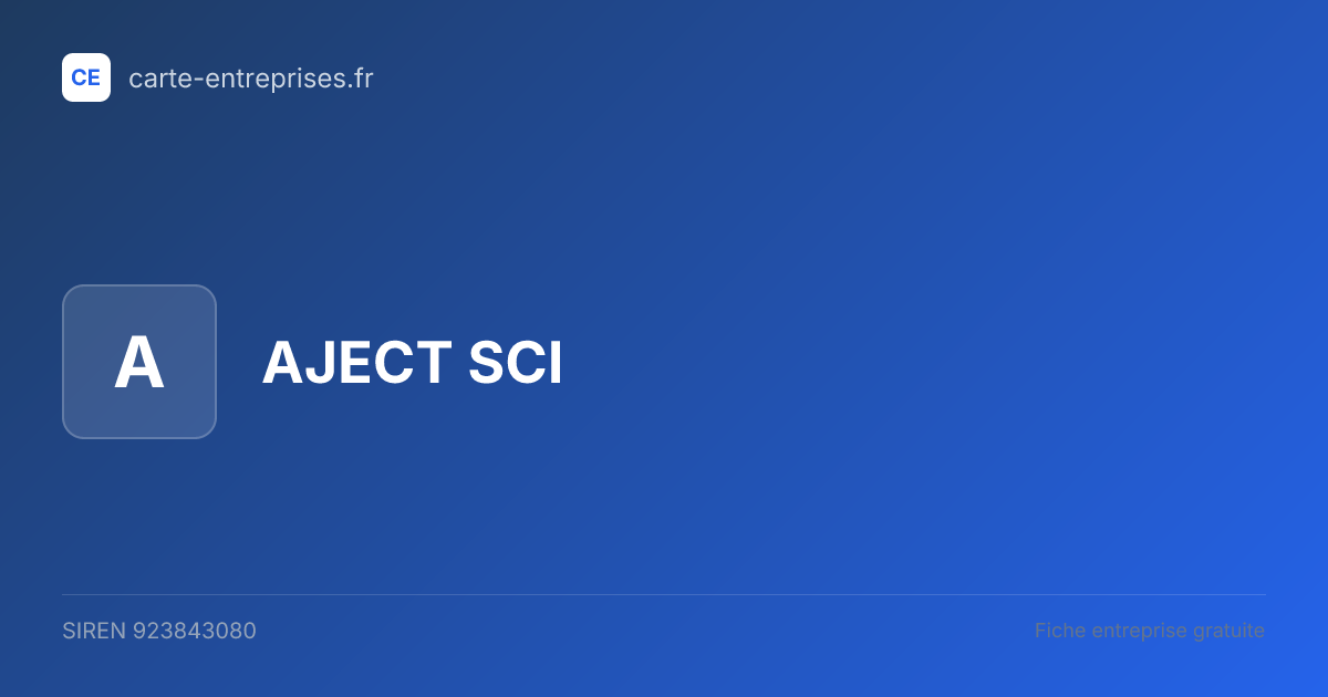 AJECT SCI — 923843080 — fiche entreprise