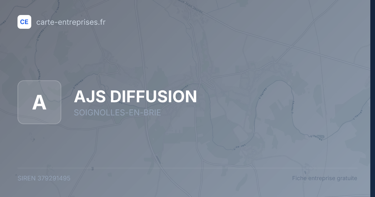 AJS DIFFUSION — 379291495 — fiche entreprise