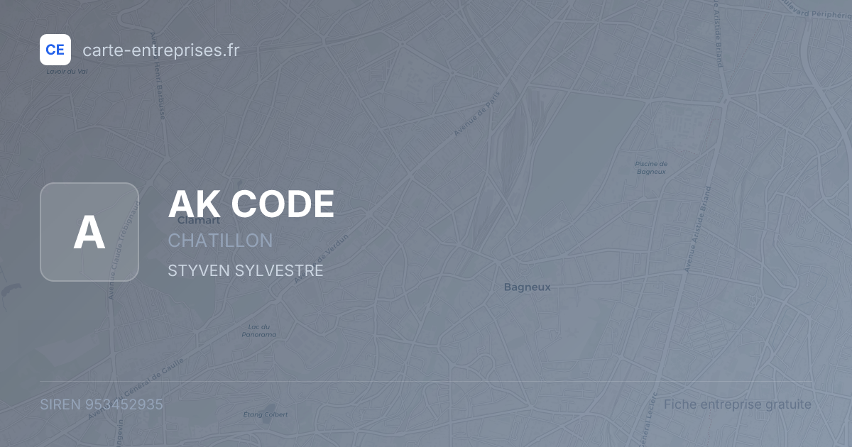 AK CODE — 953452935 — fiche entreprise