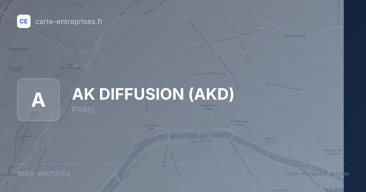 AK DIFFUSION (AKD) — 498259704 — fiche entreprise