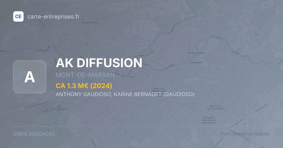 AK DIFFUSION — 392634093 — fiche entreprise
