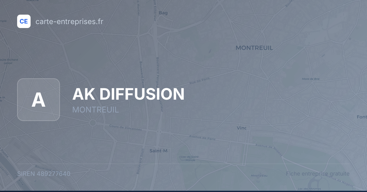AK DIFFUSION — 489277640 — fiche entreprise