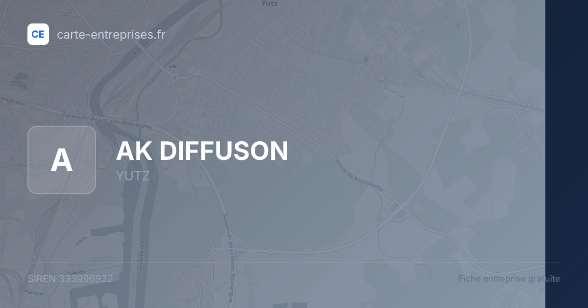 AK DIFFUSON — 333996932 — fiche entreprise