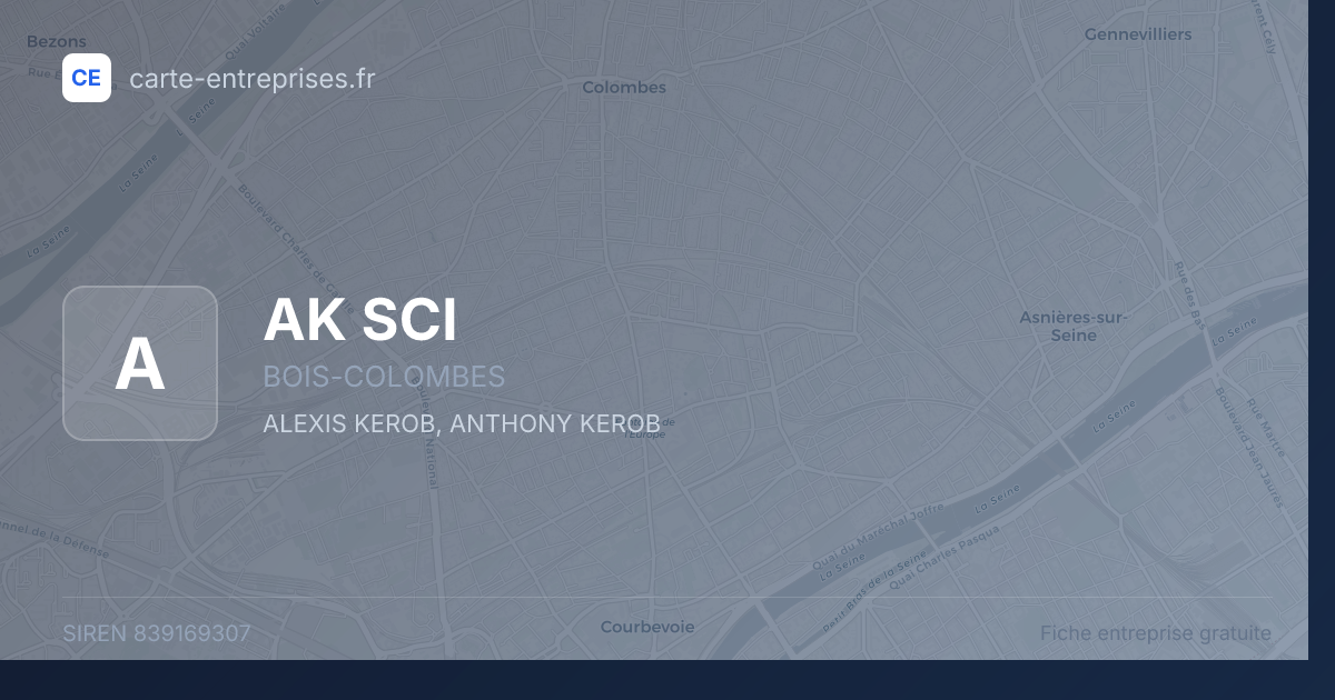 AK SCI — 839169307 — fiche entreprise