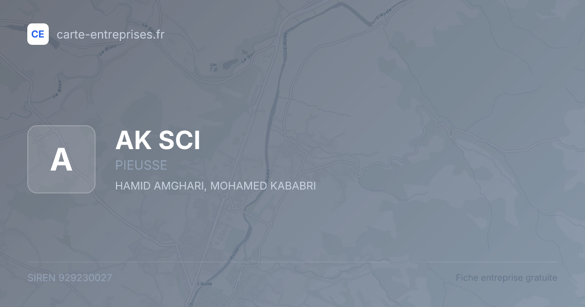 AK SCI — 929230027 — fiche entreprise