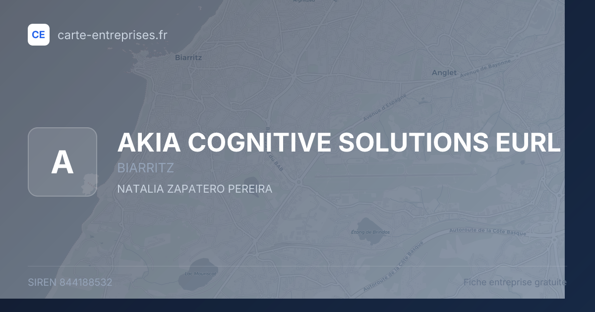 AKIA COGNITIVE SOLUTIONS EURL — 844188532 — fiche entreprise