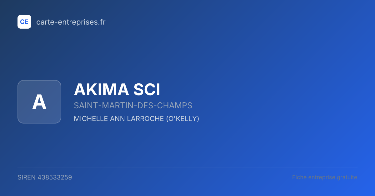 AKIMA SCI — 438533259 — fiche entreprise
