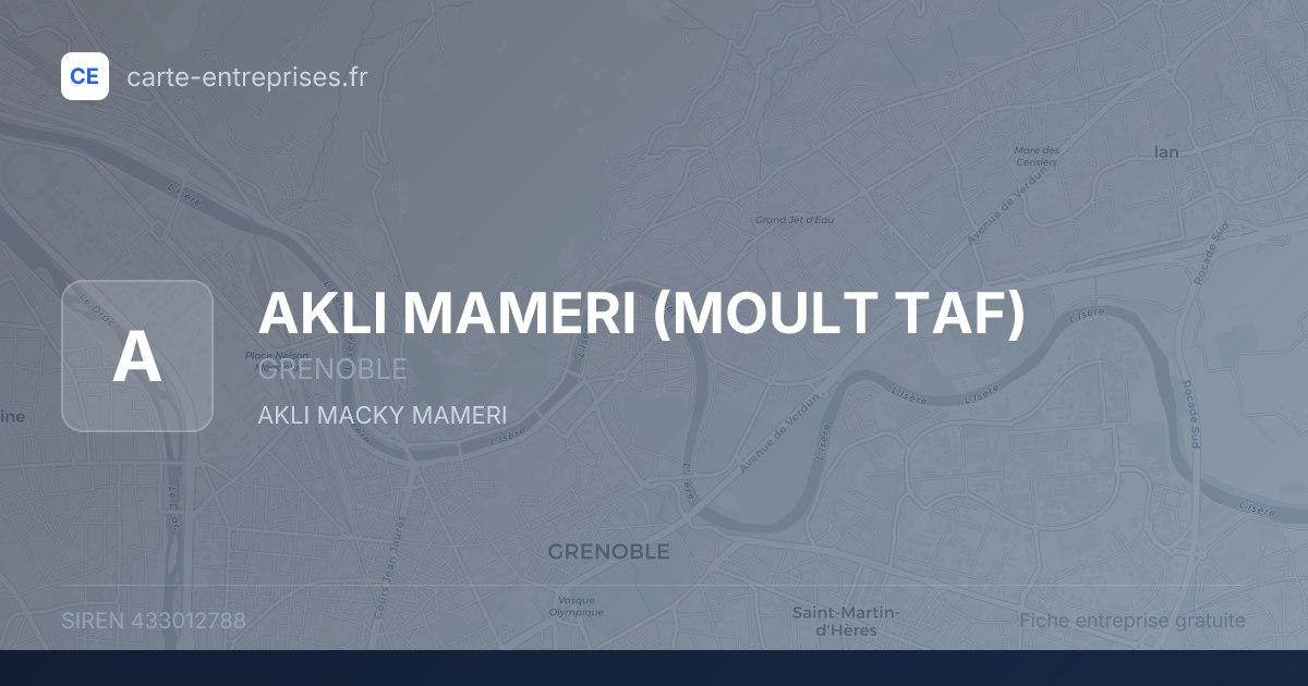 AKLI MAMERI (MOULT TAF) — 433012788 — fiche entreprise