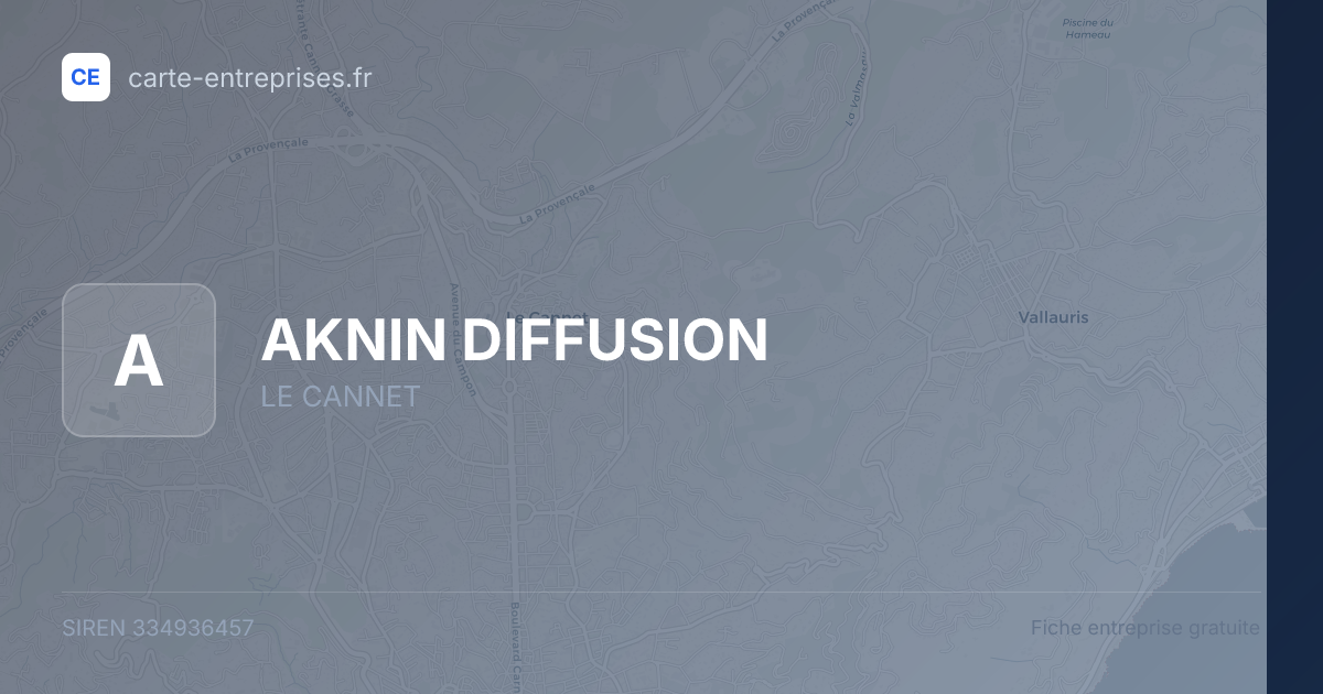 AKNIN DIFFUSION — 334936457 — fiche entreprise