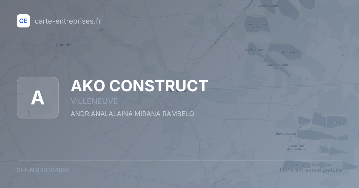 AKO CONSTRUCT — 940304660 — fiche entreprise