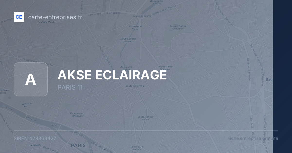 AKSE ECLAIRAGE — 428863427 — fiche entreprise