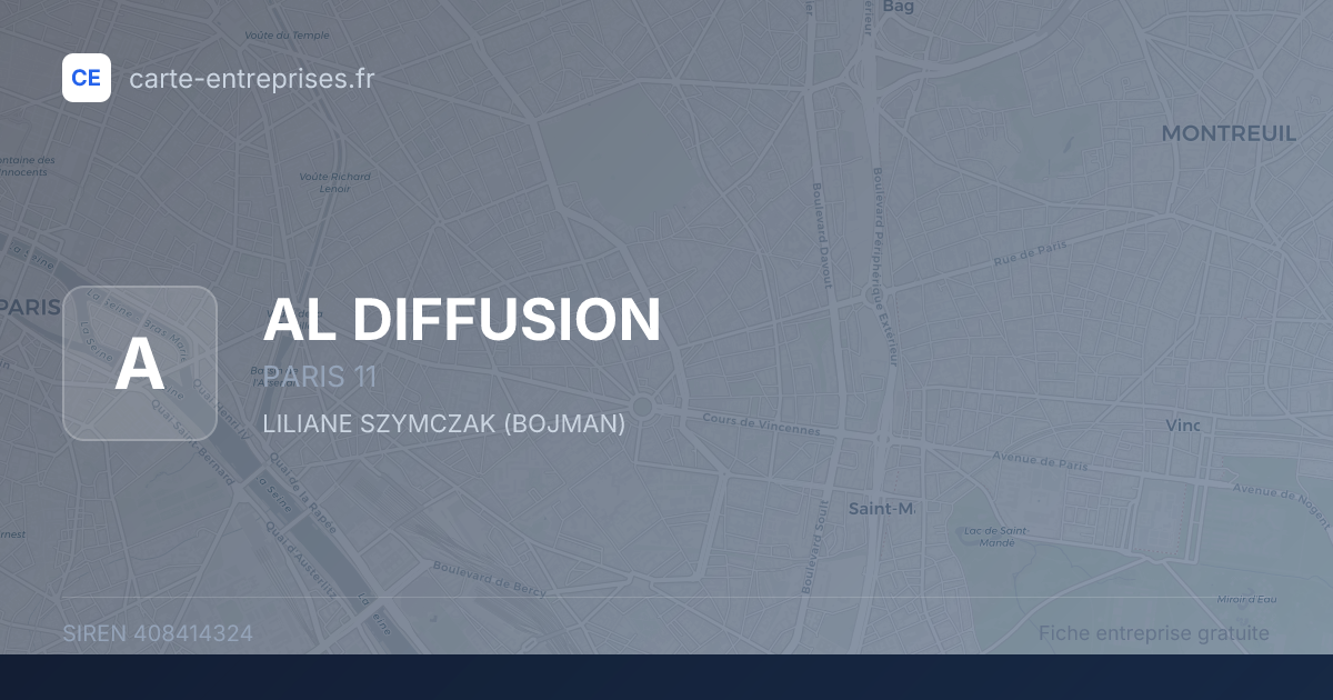 AL DIFFUSION — 408414324 — fiche entreprise