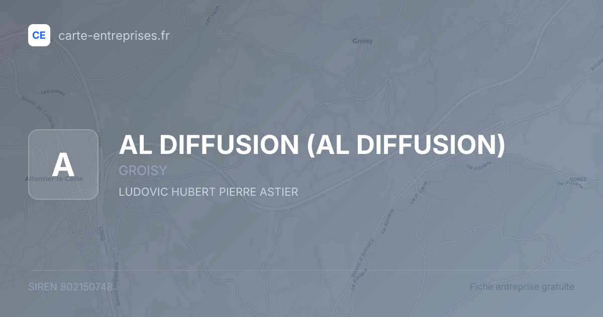 AL DIFFUSION — 802150748 — fiche entreprise