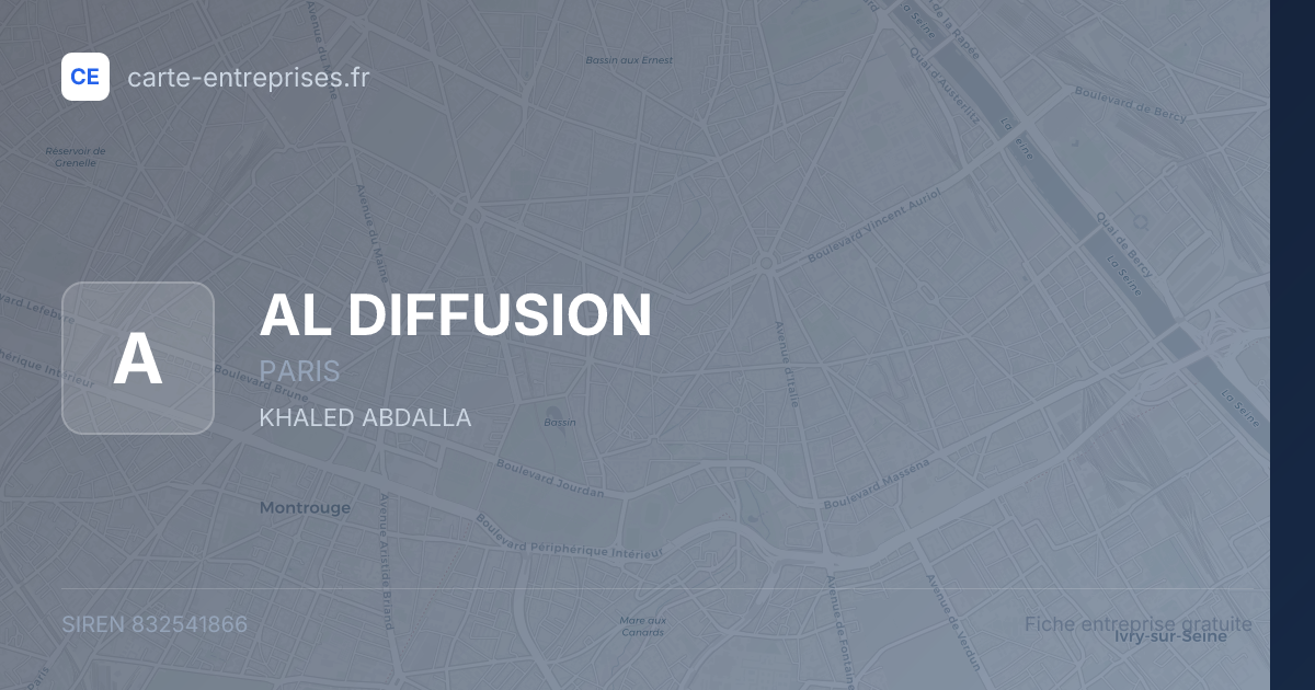 AL DIFFUSION — 832541866 — fiche entreprise