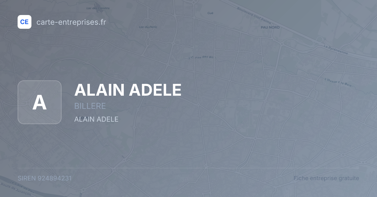 ALAIN ADELE — 924894231 — fiche entreprise