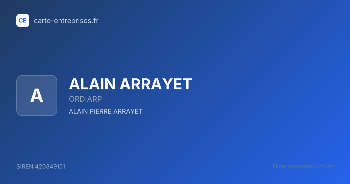 ALAIN ARRAYET — 420349151 — fiche entreprise
