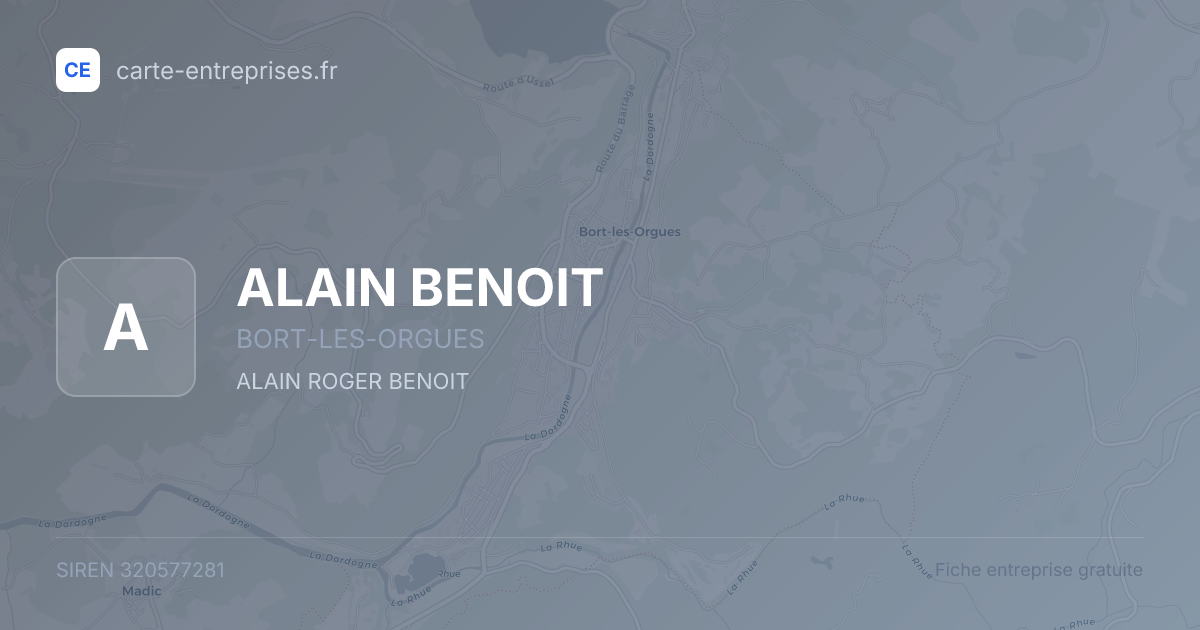 ALAIN BENOIT — 320577281 — fiche entreprise