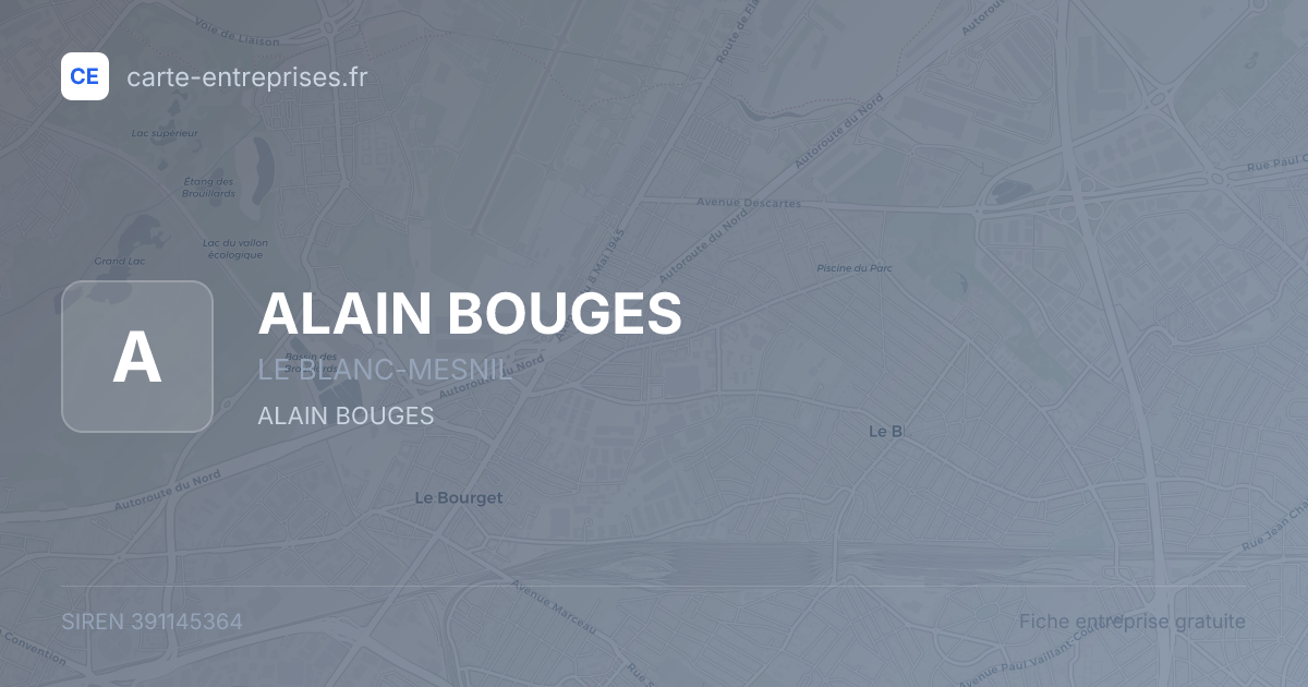 ALAIN BOUGES — 391145364 — fiche entreprise
