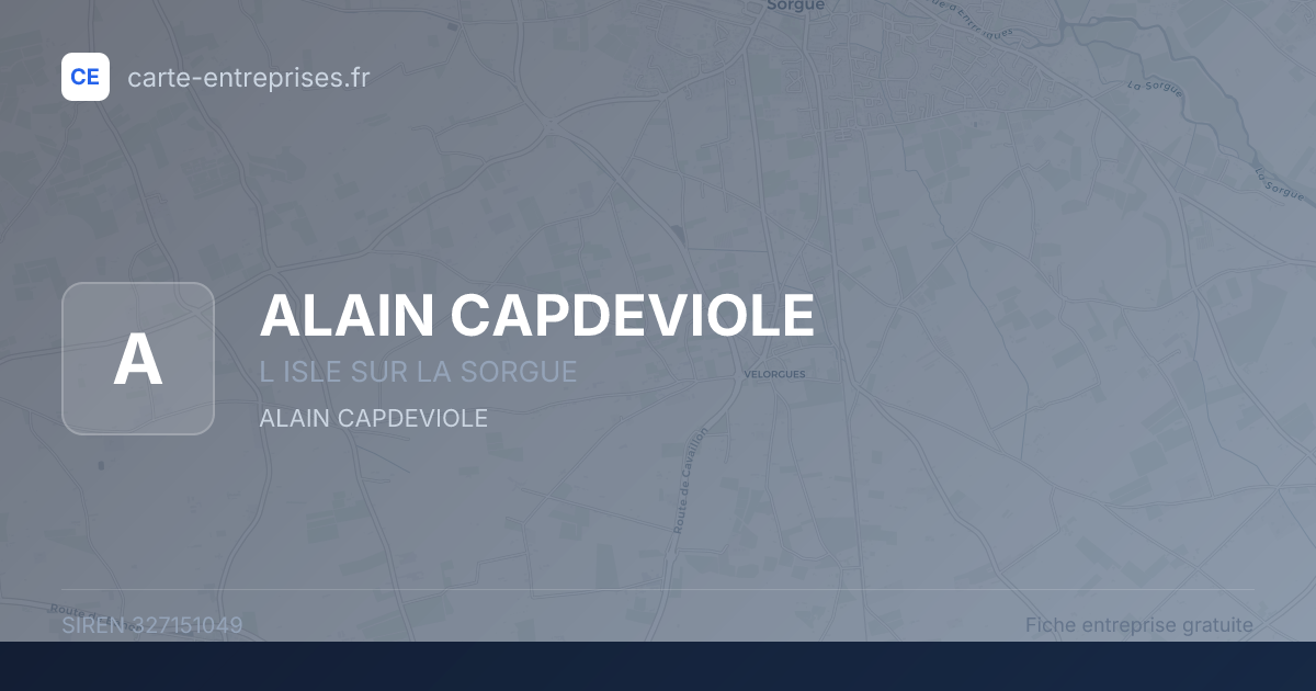 ALAIN CAPDEVIOLE — 327151049 — fiche entreprise