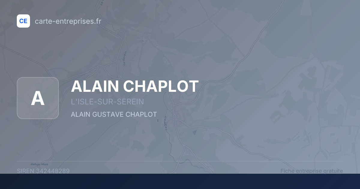 ALAIN CHAPLOT — 342448289 — fiche entreprise
