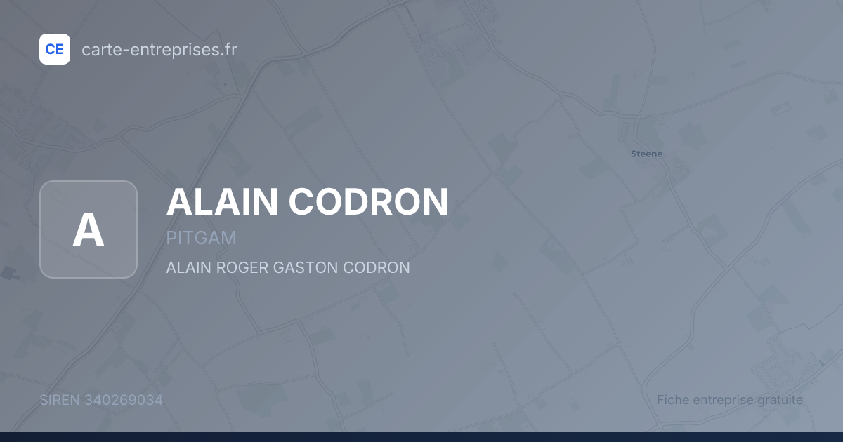 ALAIN CODRON — 340269034 — fiche entreprise