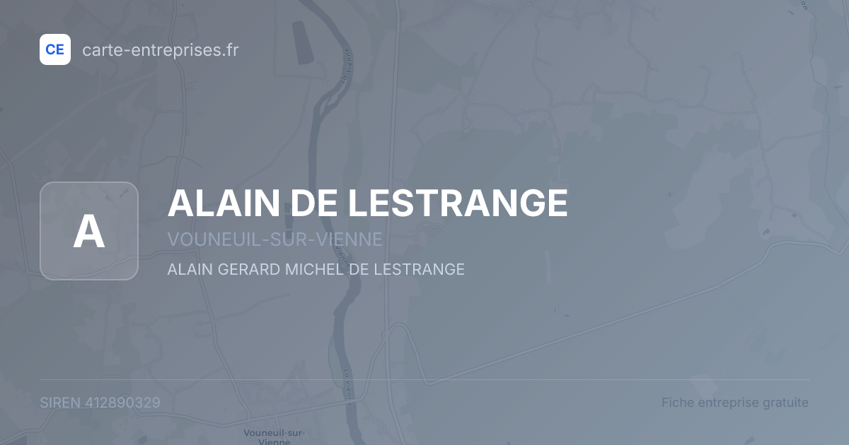 ALAIN DE LESTRANGE — 412890329 — fiche entreprise