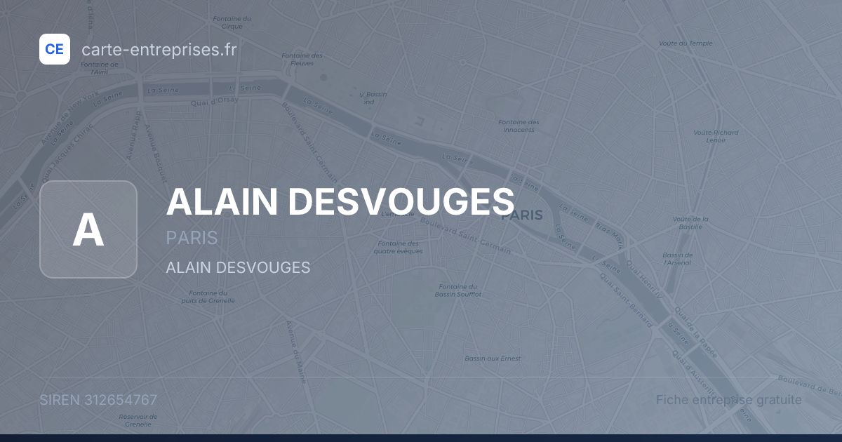 ALAIN DESVOUGES — 312654767 — fiche entreprise
