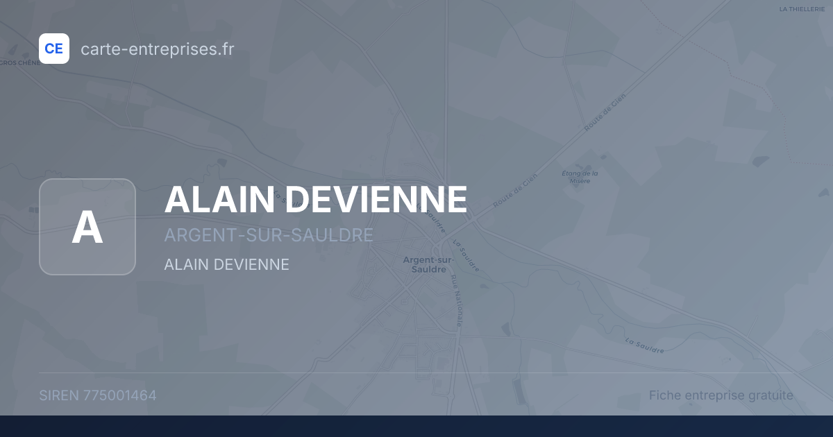 ALAIN DEVIENNE — 775001464 — fiche entreprise