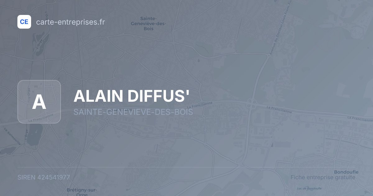 ALAIN DIFFUS' — 424541977 — fiche entreprise