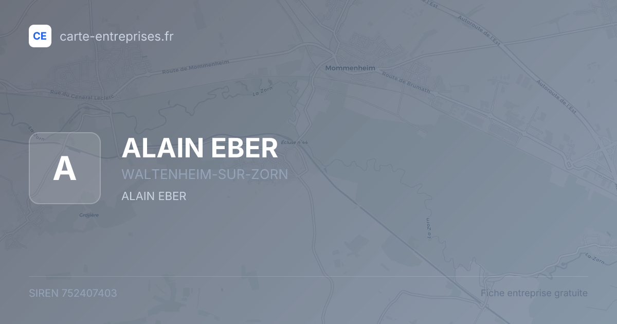 ALAIN EBER — 752407403 — fiche entreprise