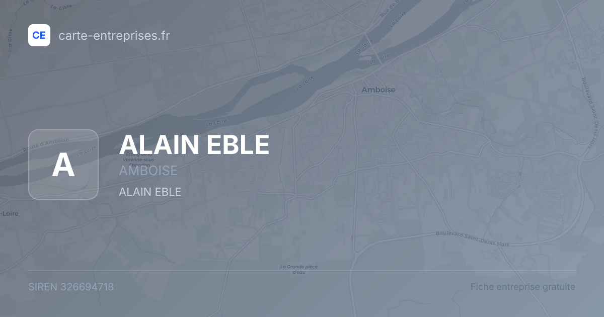 ALAIN EBLE — 326694718 — fiche entreprise