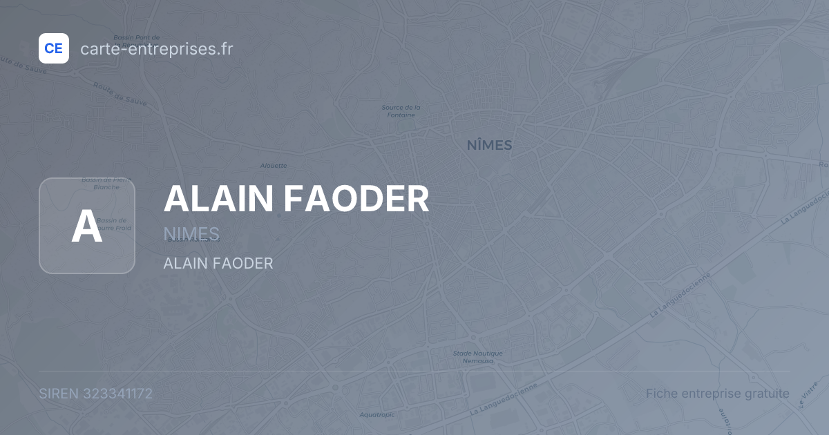 ALAIN FAODER — 323341172 — fiche entreprise
