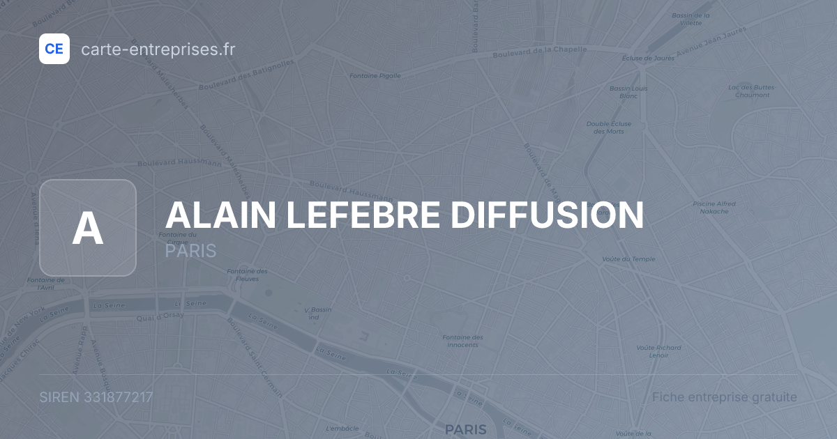ALAIN LEFEBRE DIFFUSION — 331877217 — fiche entreprise