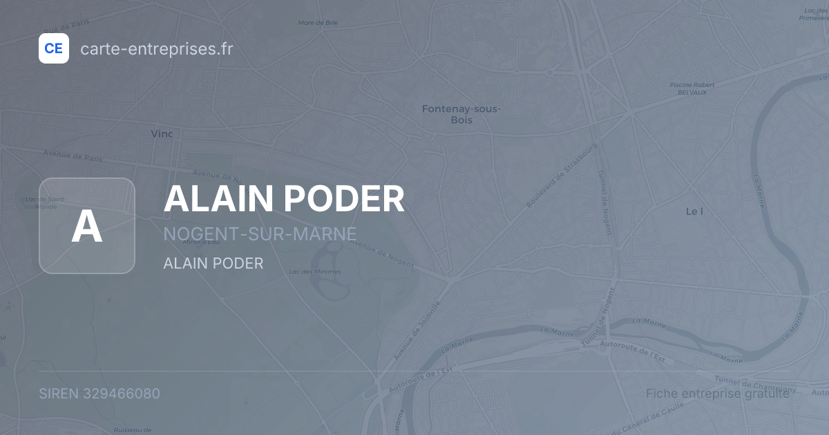 ALAIN PODER — 329466080 — fiche entreprise