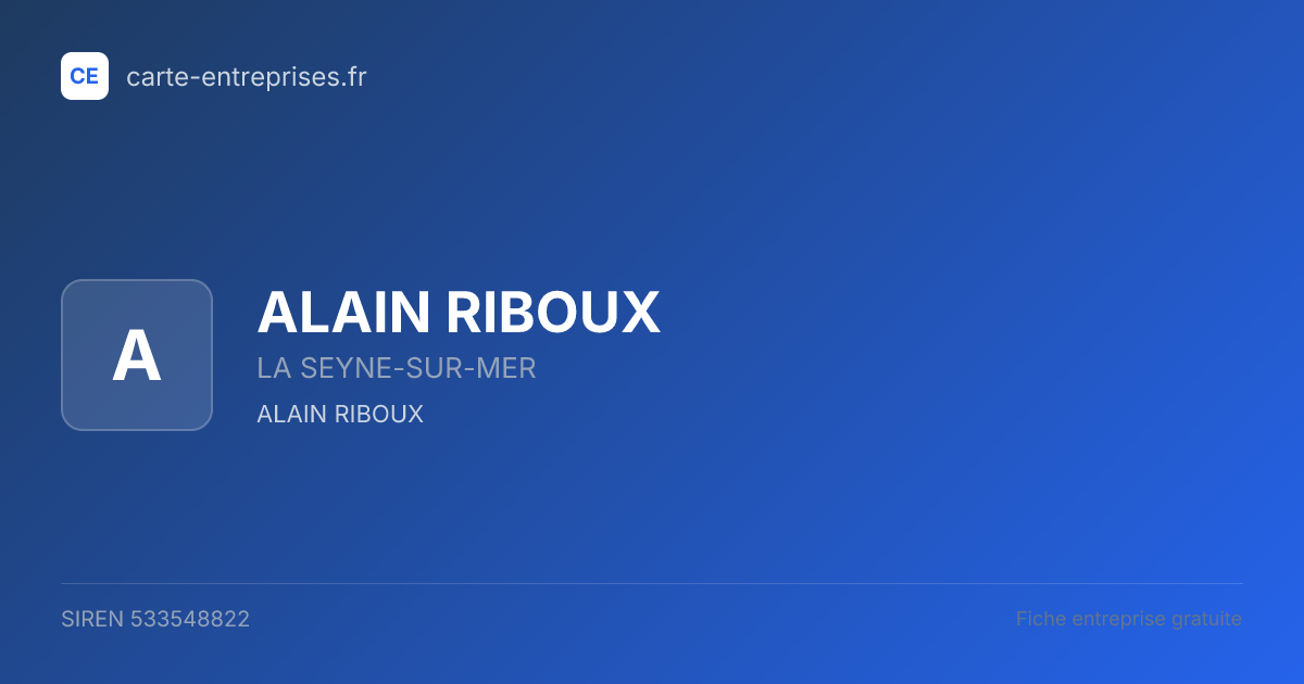 ALAIN RIBOUX — 533548822 — fiche entreprise
