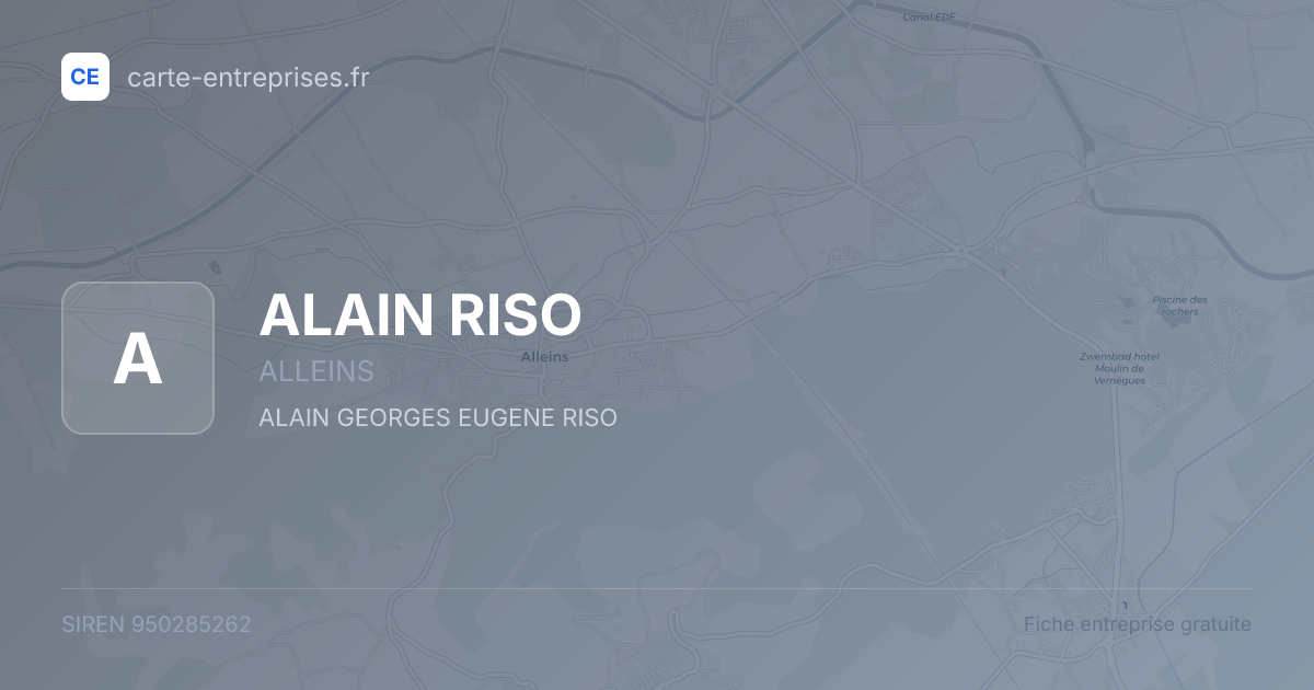 ALAIN RISO — 950285262 — fiche entreprise