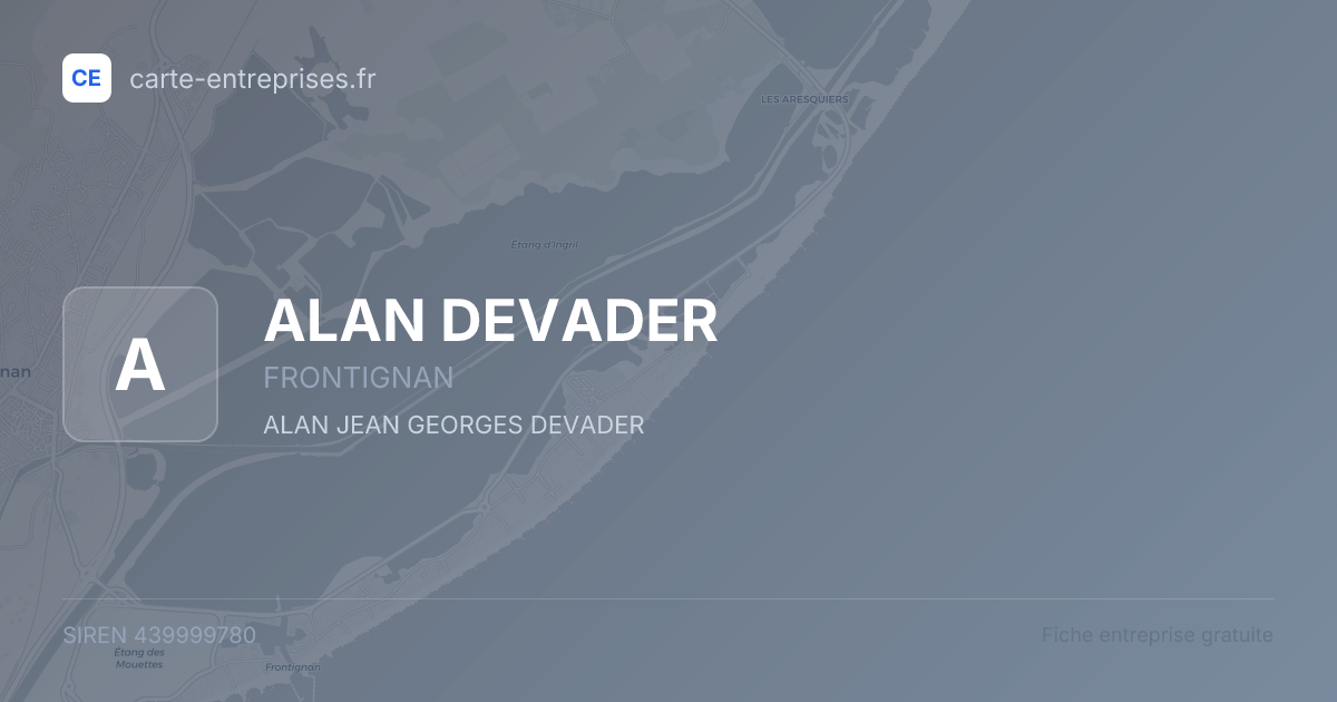 ALAN DEVADER — 439999780 — fiche entreprise