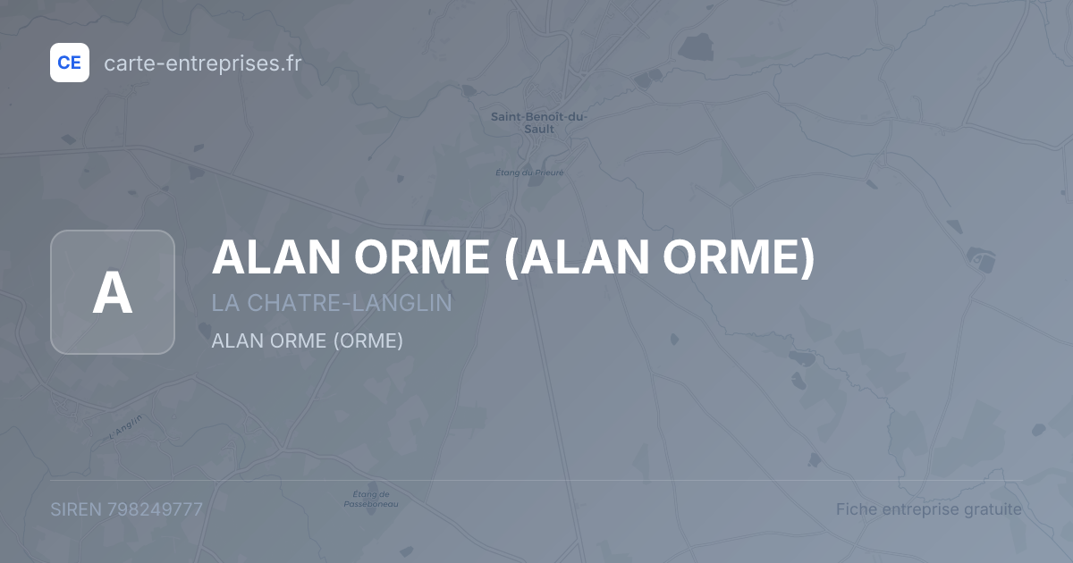 ALAN ORME — 798249777 — fiche entreprise