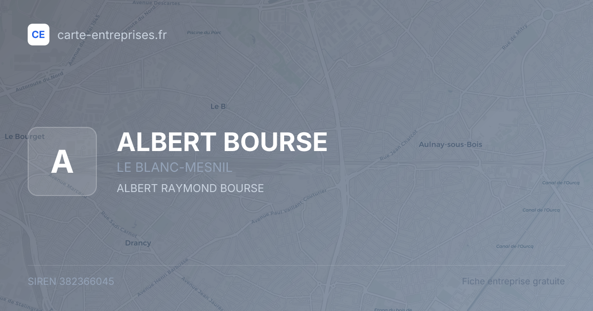 ALBERT BOURSE — 382366045 — fiche entreprise