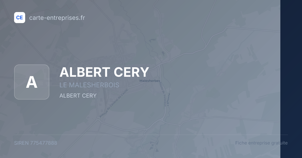 ALBERT CERY — 775477888 — fiche entreprise