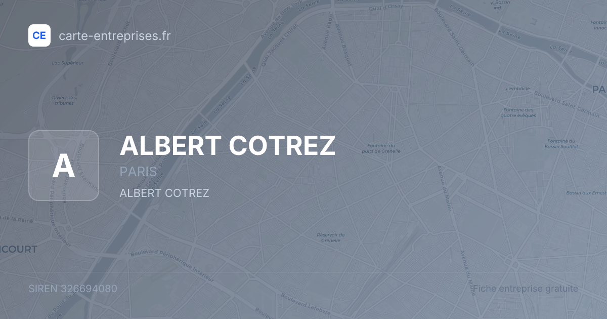 ALBERT COTREZ — 326694080 — fiche entreprise