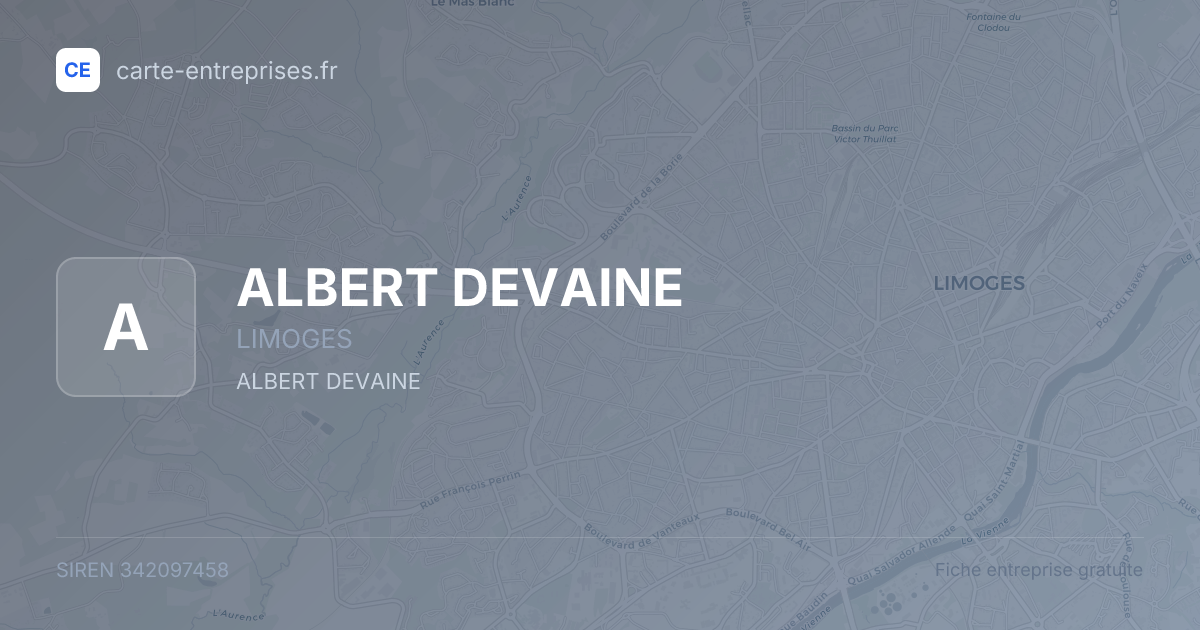 ALBERT DEVAINE — 342097458 — fiche entreprise