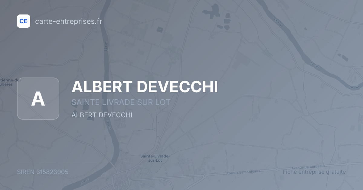 ALBERT DEVECCHI — 315823005 — fiche entreprise