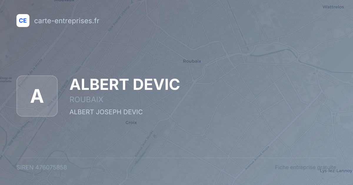 ALBERT DEVIC — 476075858 — fiche entreprise