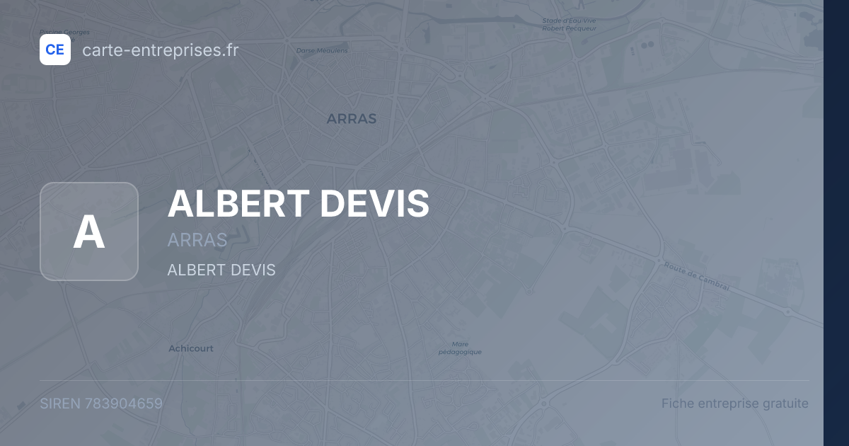 ALBERT DEVIS — 783904659 — fiche entreprise
