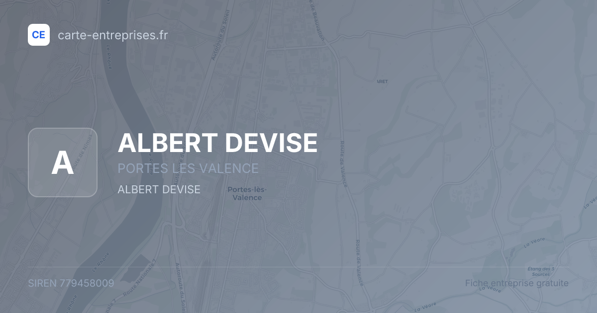 ALBERT DEVISE — 779458009 — fiche entreprise