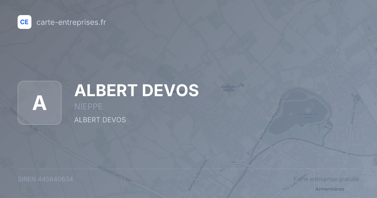 ALBERT DEVOS — 445640634 — fiche entreprise