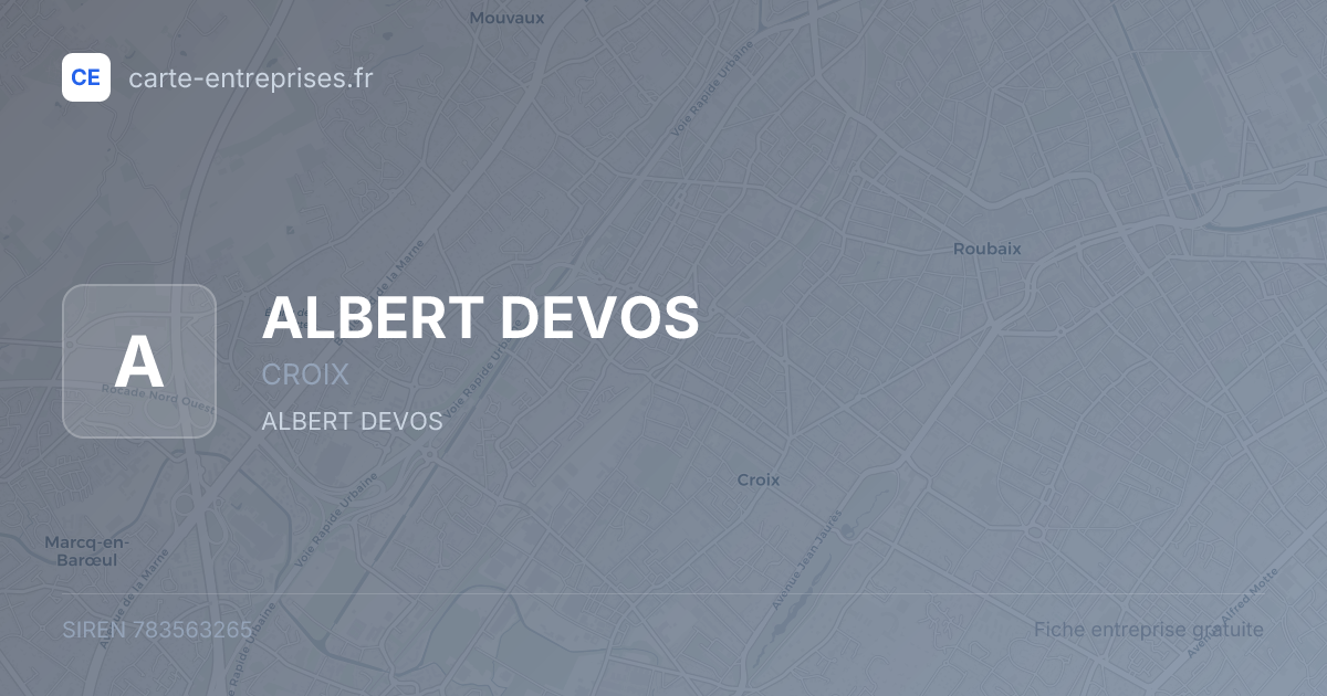 ALBERT DEVOS — 783563265 — fiche entreprise